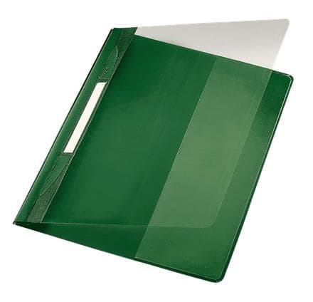 LEITZ Exquisit løsbladsbind, DIN A4 ekstra bred, PVC, stiv grøn PVC-folie, transparent forside, med mærkning (4194-00-55)