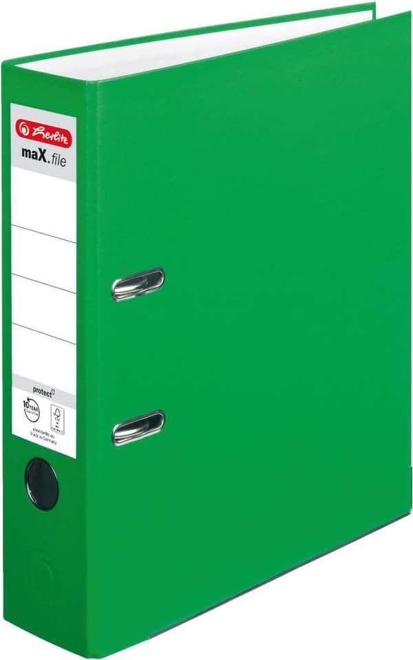 herlitz folder maX.file protect, rygbredde: 80 mm, lysegrøn DIN A4, PP plastikcover, kantbeskyttelse, slide-in ryg - 1 stk (11053667)