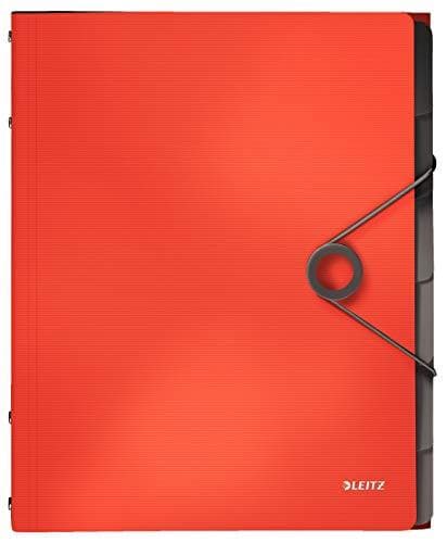 Leitz 45691020 Solid folder PP A4, 6 fack, ljusröd