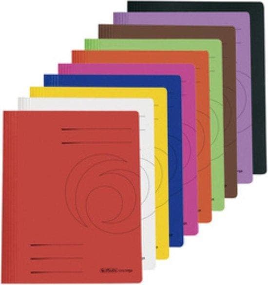herlitz lösbladspärm easyorga, DIN A4, Manila kartong, blå mörkblå, 240 gsm, vikt färdig för användning, metallöverdrag - 10 stycken (11036969)