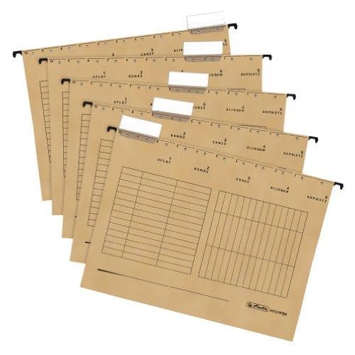 Herlitz 5874458 ripustusviila A4 UniReg pakkaus 5 kpl, 230 g/m² ruskea