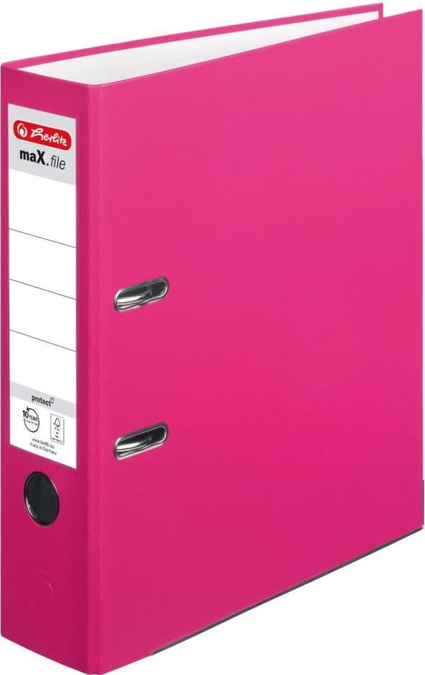 Herlitz 11053683 folder maX.file protect A4 (8 cm med insticksetikett) rosa