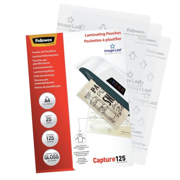 Fellowes-laminointikalvo ImageLast A4, 125 mikronia, 25 kpl