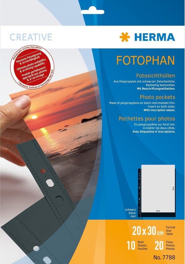 Herma fotophan 20x30 musta 10 arkkia 7788