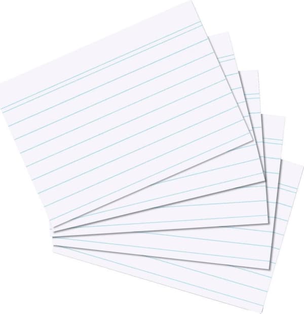 herlitz kartotekskort, DIN A6, foret, hvidt papir, 170 gsm, træfri, stregfarve: blå, dobbelt (1150606)