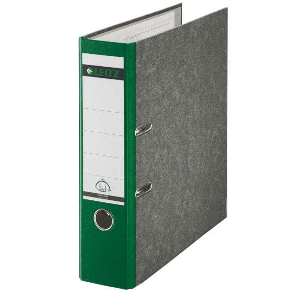 LEITZ molnmarmormapp, 180 grader, DIN A4, 80 mm, grönfärgad rygg, kartong, utsida med molnmarmor (1080-50-55)