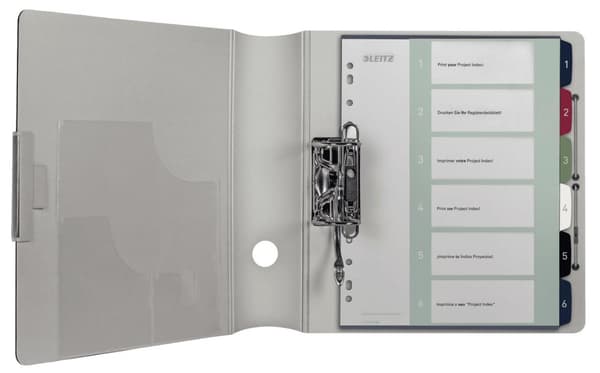Leitz Index 1236 Style DIN A4 1-6 Polypropylen Flerfarvet 6 indeksark ekstra brede, PC-skrivbare 1236-00-00 (1236-00-00)