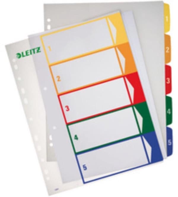 Leitz 12920000 Registrera Din A4 toppbredd 1-6 polypropen flera färger 6 flikar 12920000