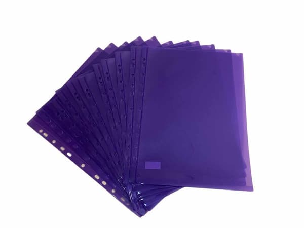 A4 plastlomme - hul 10-pak