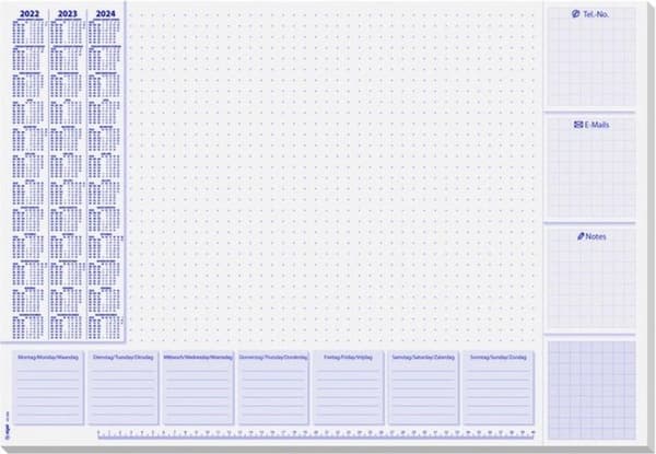 Sigel - Skrivebordsunderlag 59,5x41cm 30 ark med ugentlig opdeling Teknik. SI-HO355
