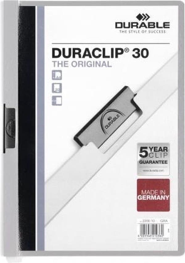 Kestävä klipsiviila Duraclip Original 30 harmaa 25 kpl