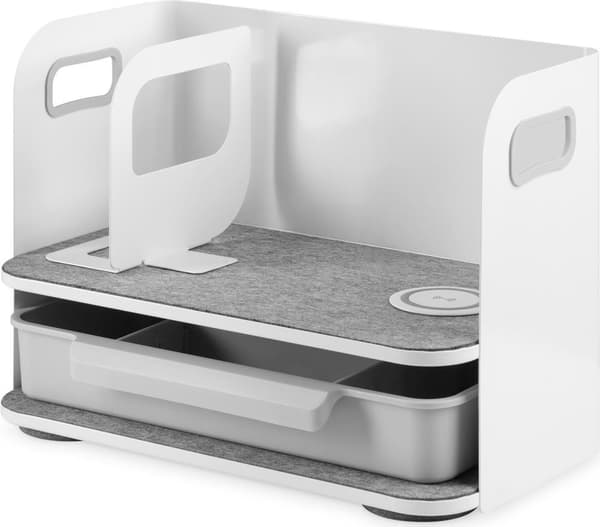 Digitus Desktop Organizer med Qi-oplader - Stål - Grå - Hvid - 1 skuffe(r) - 400 mm - 220 mm - 290 mm (DA-90442)