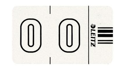 LEITZ-numerosignaali Orgacolor "0", nauhoilla, valkoiset mitat: (L)30 x (K) 23 mm, kantonauhanauhoissa, itse (6600-00-00)