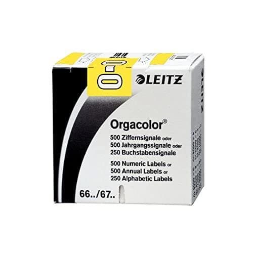 LEITZ bogstavsignal Orgacolor "O", på rulle, gul, mål: (B)30 x (H)23 mm, på en rulle bæretape, selvklæbende (6624-10-00)