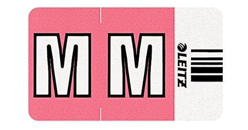 LEITZ-kirjainmerkki Orgacolor "M", rullassa, vaaleanpunainen, mitat: (L)30 x (K)23 mm, teippirullassa, itseliimautuva (6622-10-00)