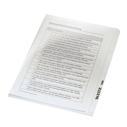LEITZ Premium sleeve, A5, PVC, grained, 0.15 mm open at the top and sides, document-proof, rigid film (4105-00-00)