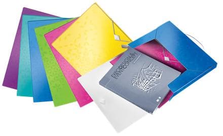 LEITZ opbevaringsboks WOW, DIN A4, PP, assorterede farver, fyldhøjde: 30 mm, kapacitet: 250 ark, lamineret - 6 stk. (46290099)