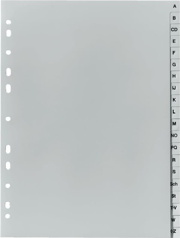 Herlitz 10843522 Faneregister Alfabetisk Indeks Indeks Polypropylen (PP) Grå (10843522)