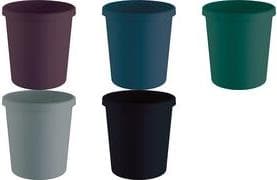 helit "den gröna tyska" papperskorg, 18 liter, svart, rund, omgivande greppkant, tillverkad av återvunnen plast - 1 st (H6405895)