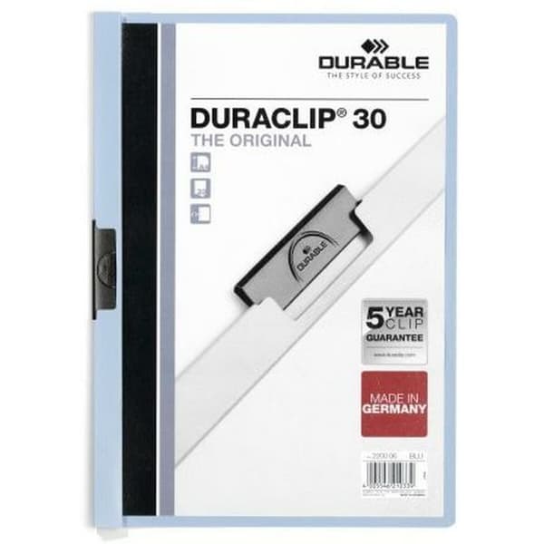 Portföljmapp Durable Duraclip 30 Blå Transparent A4 25 Delar