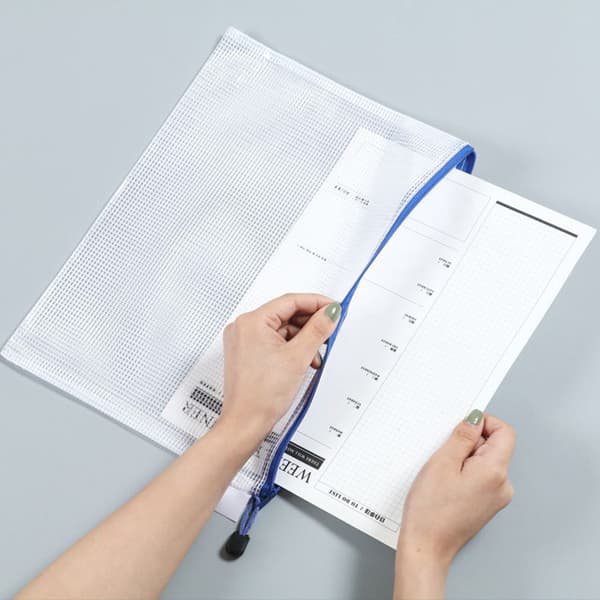 INF A5 Dokumentpåsar, plastfickor med zip 12-pack