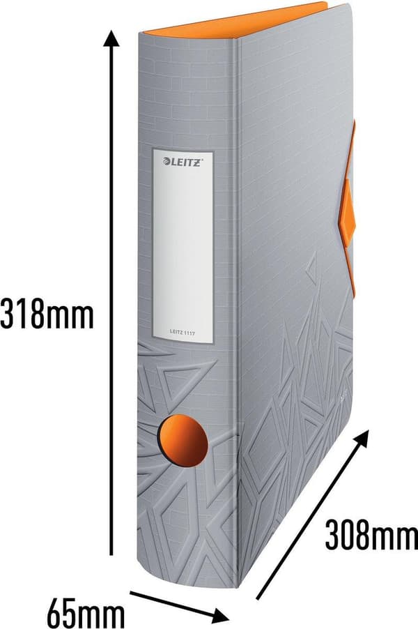 LEITZ mappe Active Urban Chic, 180 grader, 65 mm, sten DIN A4, afrundet ryg, lavet af polyfoam, duo look, med - 1 stk (1117-00-88)