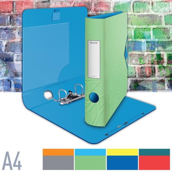 LEITZ mappe Active Urban Chic, 180 grader, 65 mm, lysegrøn DIN A4, afrundet ryg, lavet af polyfoam, duo-look, med - 1 stk (1117-00-50)