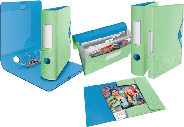 LEITZ mappe Active Urban Chic, 180 grader, 65 mm, lysegrøn DIN A4, afrundet ryg, lavet af polyfoam, duo-look, med - 1 stk (1117-00-50)