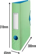 Miniatyrbillede 2 af 7: LEITZ mappe Active Urban Chic, 180 grader, 65 mm, lysegrøn DIN A4, afrundet ryg, lavet af polyfoam, duo-look, med - 1 stk (1117-00-50)
