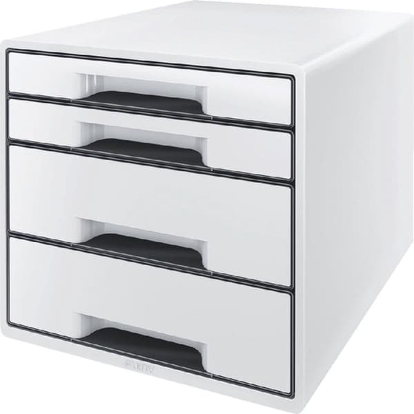 Leitz 52521001 - Polystyreeni (PS) - Musta - Valkoinen - A4+ - 4 laatikkoa - Viilat - Esite - Luettelo - Kirjekuori - Tasainen viila - Viilat - Ripust