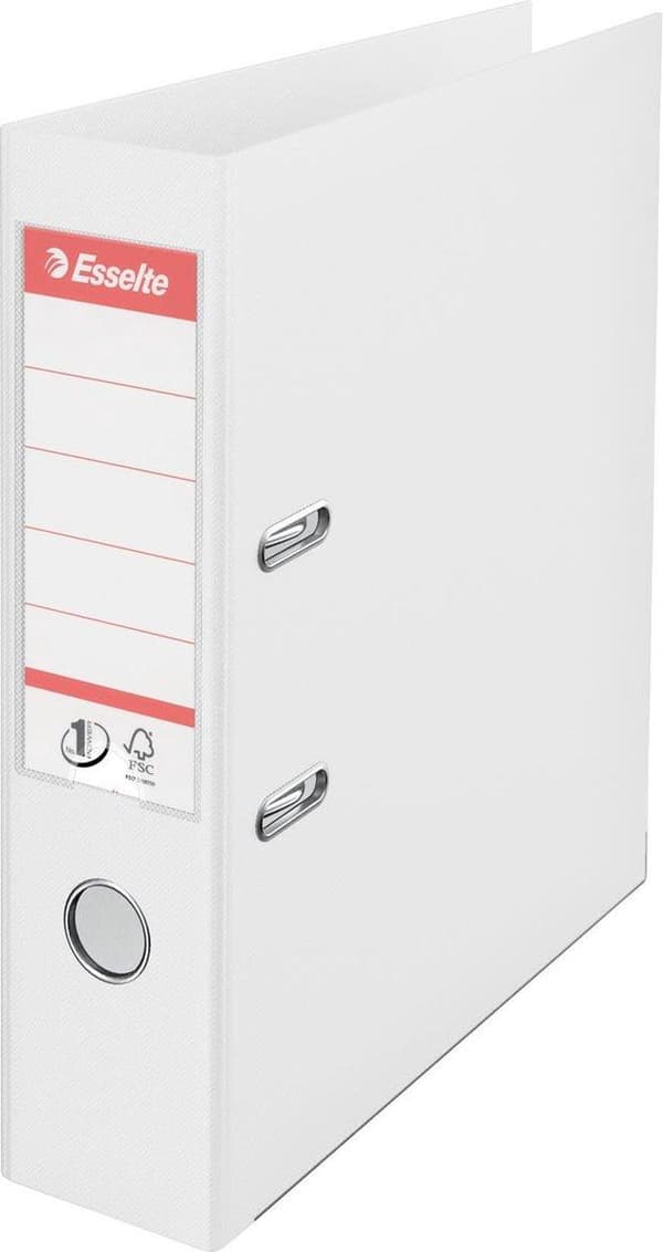 Esselte plastmappar Power, DIN A4, 75 mm, vit, innerkåpa av kartong, ytterhölje med PP-film - 10 st (811300)