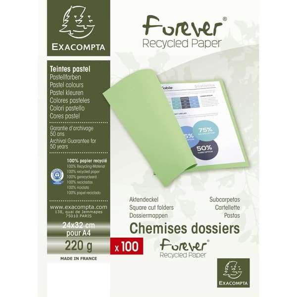 Undermappe Exacompta Forever Fuchsia A4 100 Dele