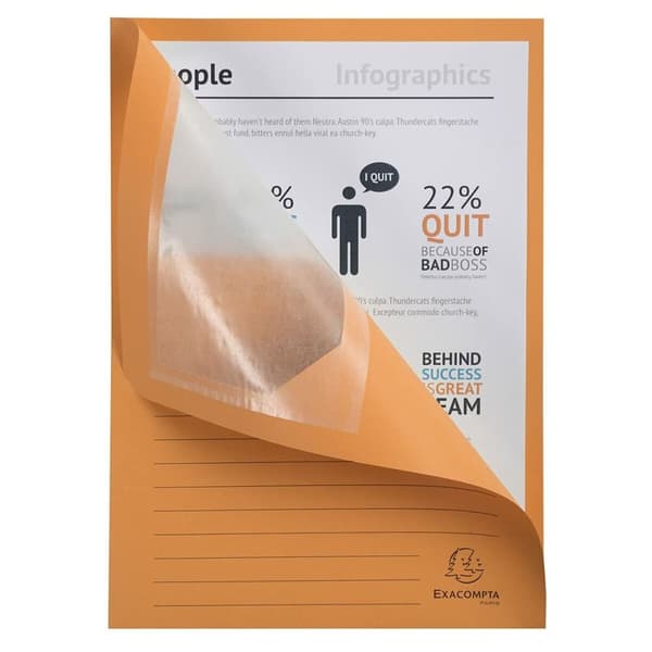 Undermappe Exacompta Forever Gennemsigtigt vindue Orange A4 100 Dele