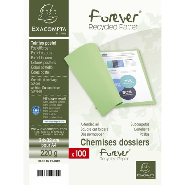 Undermappe Exacompta Forever Flødefarvet A4 100 Dele