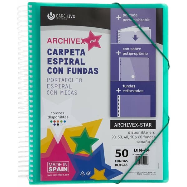 Organiser mappe Carchivo Archivex-Star 50 Covers A4 8 Dele