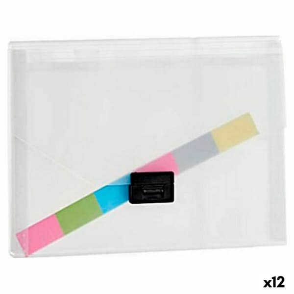 Dokumentmappe Sort Gennemsigtig A4 (25 x 3 x 33 cm) (12 enheder)