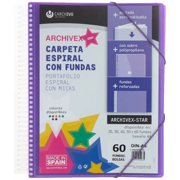 Organiser mappe Carchivo Archivex-Star 60 Covers A4 8 Dele