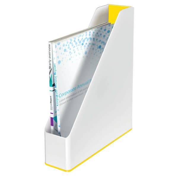 Tidsskriftholder Leitz Gul Hvid A4 polystyren 7,3 x 31,8 x 27,2 cm
