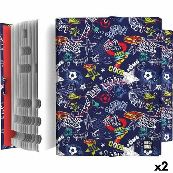 Organiser mappe Grafoplas Star Multifarvet A4 (2 enheder)