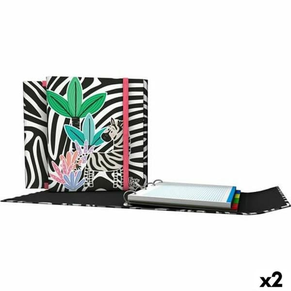 Ringbind Grafoplas Carpeplús Free Life Zebra Hvid/Sort A4 (2 enheder)