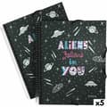 Miniatyrbillede 1 af 2: Folder Grafoplas Maxiplás Aliens Sort A4 (5 enheder)