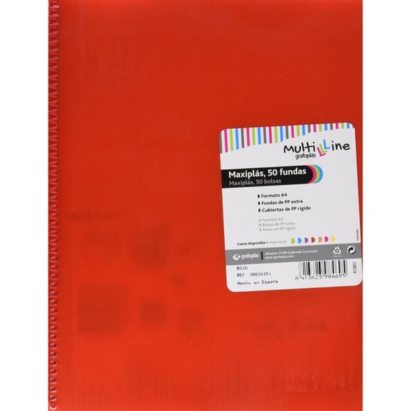 Organiser mappe Grafoplas Multiline Maxiplas Rød A4