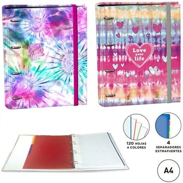 Ringbind SENFORT Tie Dye 120 Ark Multifarvet A4