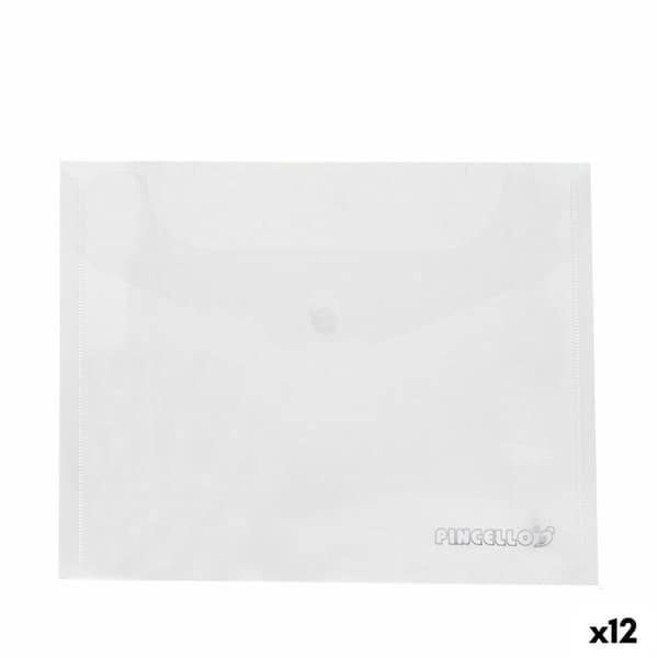 Dokumentmappe med flap Plastik Gennemsigtig A5 (12 enheder)