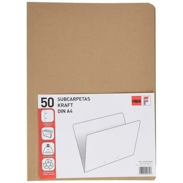 Undermappe Elba Naturlig brun A4 50 Dele