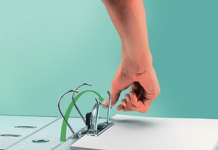 LEITZ plastmappe, 180 grader, DIN A4, 80 mm, gul uden kantbeskyttelse, farvet papbetræk, med PP-folie - 1 stk (1013-50-15)
