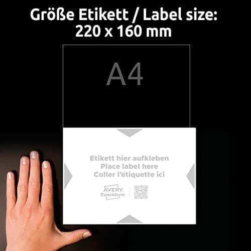 AVERY Zweckform bæreetiketter, 220x160 mm, hvid/lysgrå PP med transparent polyesterlag, igen og igen - 1 stk (8003-5)