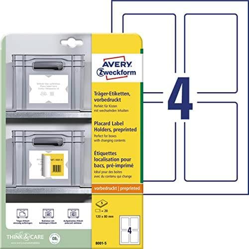AVERY Zweckform bæreetiketter, 120x80 mm, hvid/lysgrå PP med transparent polyesterlag, igen og igen - 1 stk (8001-5)