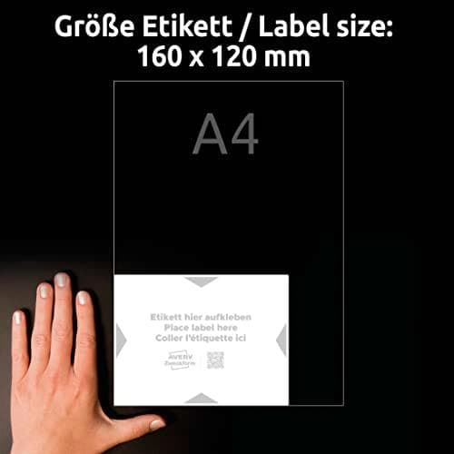 AVERY Zweckform bäretiketter, 160x120 mm, vit/ljusgrå PP med transparent polyesterskikt, om och om igen - 1 st (8002-5)
