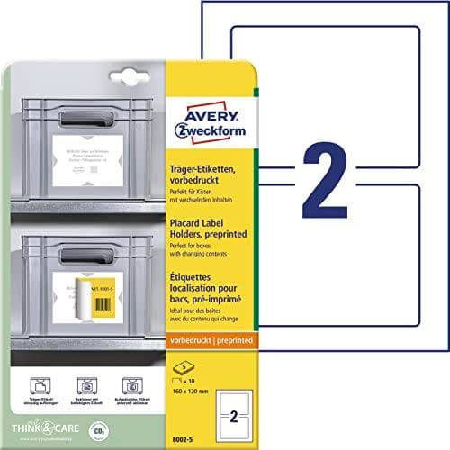 AVERY Zweckform bæreetiketter, 160x120 mm, hvid/lysgrå PP med transparent polyesterlag, igen og igen - 1 stk (8002-5)